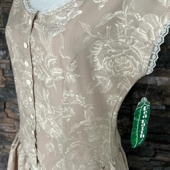 Sea Tan and Cream Buttoned Midi Sundress - Picture 6 of 15